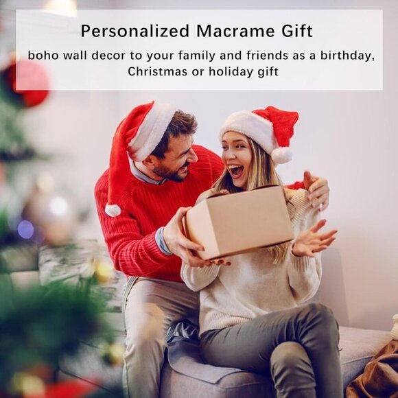 Macrame Wall Hanging -Handmade Sage Green Leaf Wall Tapestry,Boho Decorations fo - Picture 2 of 6